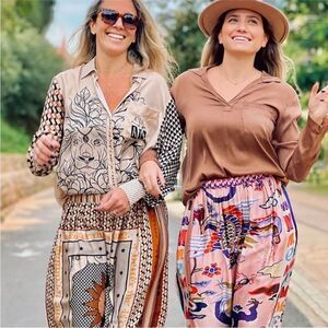 Me 369 silk Stylish Multicolor Women's blouse, M